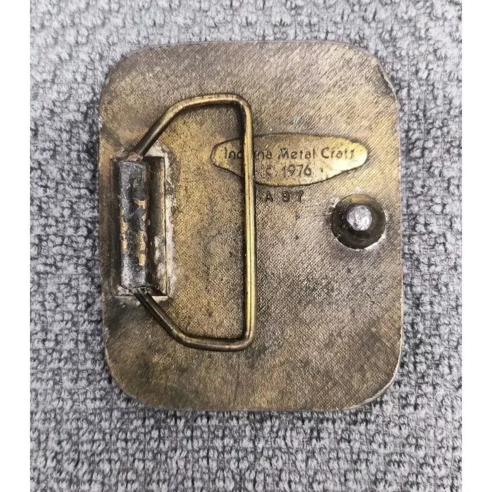 Vintage 1976 Largemouth Bass Brass Belt Buckle by Indiana Metal Craft